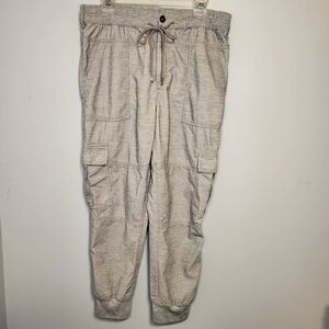 Sundance Gray Pinwale Corduroy Cargo Joggers Size M Cuffed Cozy Utility